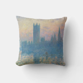 Claude Monet Huizen van het Parlement Zonsondergan Kussen