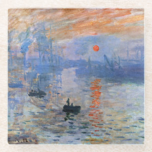 Claude Monet Impressie Zonsopgang 1872 Haven Kunst Glazen Onderzetter