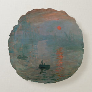 Claude Monet Impressie Zonsopgang Fijne Kunstprint Rond Kussen