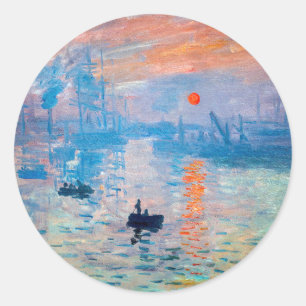 Claude Monet - Impressie, zonsopgang Ronde Sticker