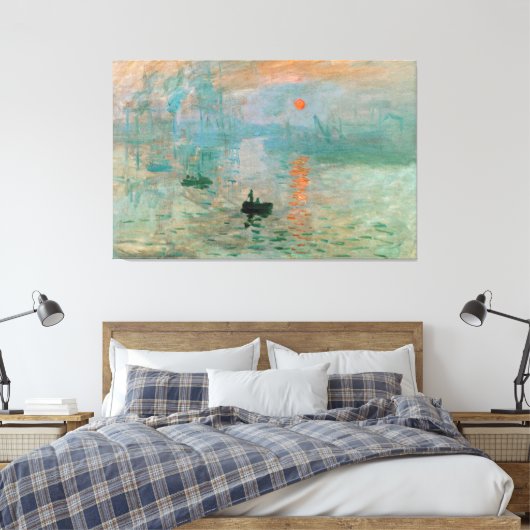 Claude Monet - Impression, Sunrise Canvas Afdruk (Insitu (Slaapkamer))