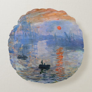 Claude Monet Impression Sunrise Classic Painting Rond Kussen
