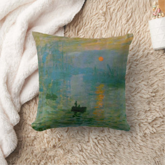 Claude Monet Impression Sunrise Fine Art Coussin