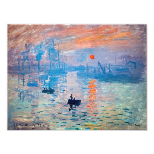 Claude Monet - Impression, Sunrise Foto Afdruk (Voorkant)