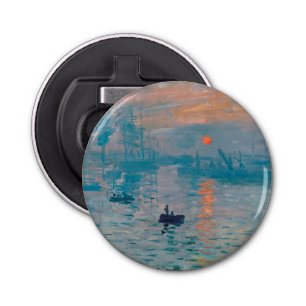 Claude Monet Impression Sunrise Frans Button Flesopener