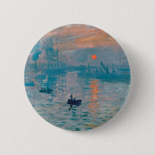 Claude Monet Impression Sunrise Frans Ronde Button 5,7 Cm