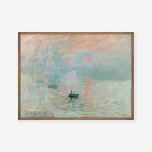 Claude Monet Impression Sunrise Peinture Art Impri<br><div class="desc">Claude Monet "Impression, Sunrise" est une oeuvre d'art révolutionnaire et influente qui a donné naissance au terme "impressionnisme". Peint en 1872, le tableau représente le port du Havre au lever du soleil, saisit l'atmosphère brumeuse, les couleurs vibrantes et le brossage lâche qui caractérisent le mouvement impressionniste, et reflète la fascination...</div>