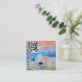 Claude Monet - Impression, Sunrise - QR Code Vierkante Visitekaartje (Staand voorkant)