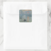 Claude Monet Impression Sunrise Soleil Levant Vierkante Sticker (Tas)