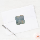 Claude Monet Impression Sunrise Soleil Levant Vierkante Sticker (Envelop)