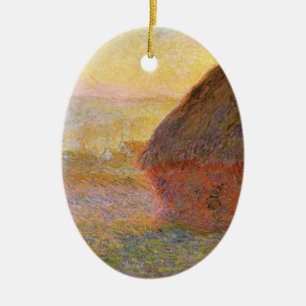 Claude Monet Impressionist Painting Graystaks I Keramisch Ornament