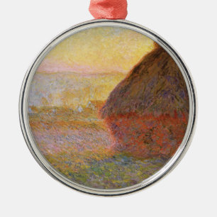 Claude Monet Impressionist Painting Graystaks I Metalen Ornament