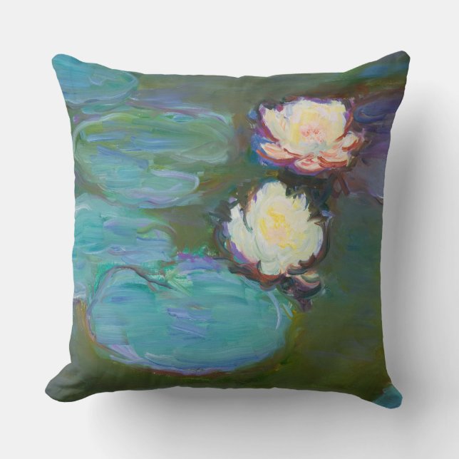 Claude Monet Impressionist Water Lillies Nympheas Kussen (Voorkant)