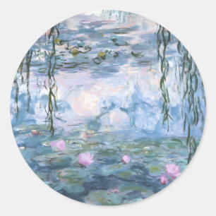 Claude Monet Impressionistische Waterlelies Schild Ronde Sticker