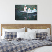 Claude Monet - In de Norvegienne Boat bij Giverny Canvas Afdruk (Insitu (Slaapkamer))