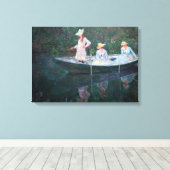 Claude Monet - In de Norvegienne Boat bij Giverny Canvas Afdruk (Insitu (Houten vloer))