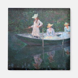 Claude Monet - In de Norvegienne Boat bij Giverny Magneet