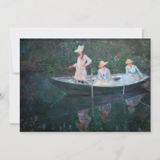 Claude Monet - In de Norvegienne-boot bij Giverny Bedankkaart (Voorkant)
