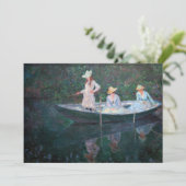 Claude Monet - In de Norvegienne-boot bij Giverny Bedankkaart (Staand voorkant)