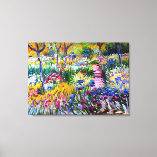 Claude Monet Iris Garden van Giverny Canvas Afdruk