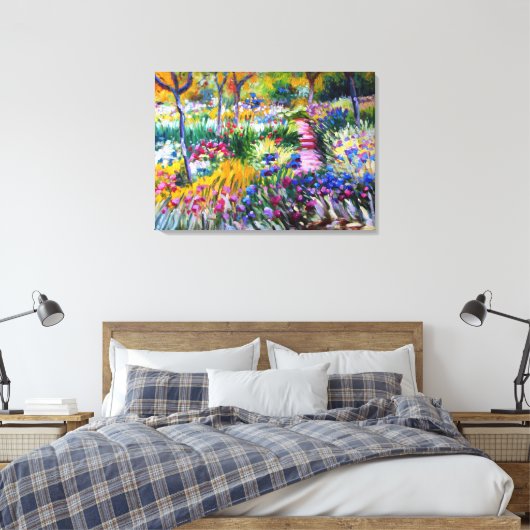 Claude Monet: Iris Garden van Giverny Canvas Afdruk (Insitu (Slaapkamer))