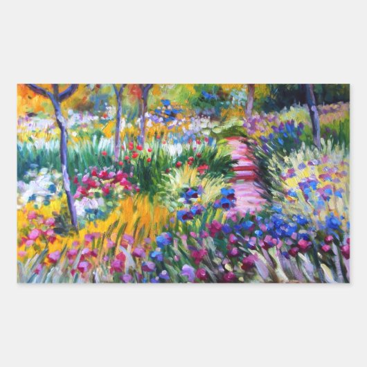 Claude Monet: Iris Garden van Giverny Rechthoekige Sticker (Voorkant)