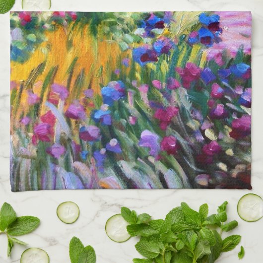 Claude Monet Iris Garden van Giverny Theedoek (Gevouwen)