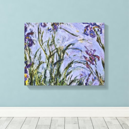Claude Monet - Iris Mauves Canvas Afdruk (Insitu (Houten vloer))