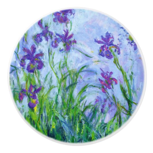 Claude Monet "Iris mauves" Keramische Knop (Voorkant)
