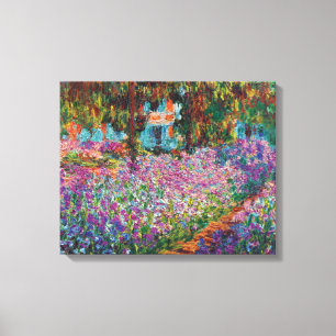Claude Monet - Irissen in de tuin van Monet Fijne Canvas Afdruk