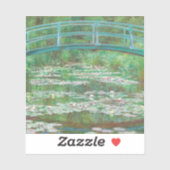 Claude Monet Japanse voetbalbrug. Impressionisme Sticker (Vel)