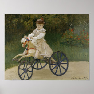 Claude Monet - Jean Monet over zijn Hobby-paard Poster