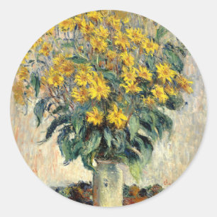 Claude Monet Jerusalem Artichoke Flowers 1880 Ronde Sticker