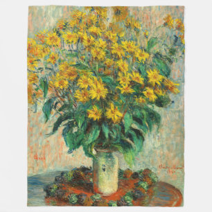Claude Monet - Jerusalem Artichoke Flowers Fleece Deken
