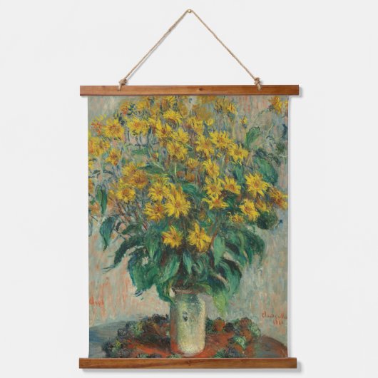 Claude Monet Jerusalem Artichoke Flowers Old Art Hangend Wandkleed (Voorkant)