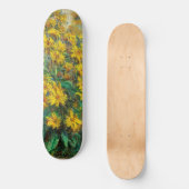 Claude Monet - Jerusalem Artichoke Flowers Skateboard (Voorkant)