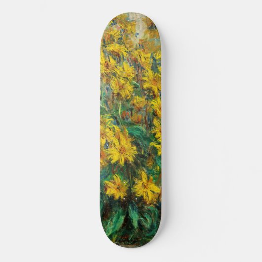 Claude Monet - Jerusalem Artichoke Flowers Skateboard (Voorkant)
