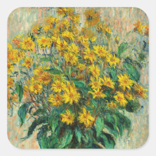 Claude Monet - Jerusalem Artichoke Flowers Vierkante Sticker
