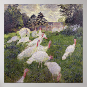 Claude Monet Kalkoenen in Chateau de Rottembourg Poster