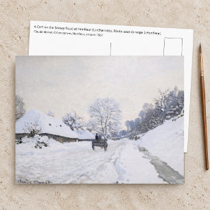 Claude Monet - Kar op de besneeuwde weg bij Honfle Briefkaart