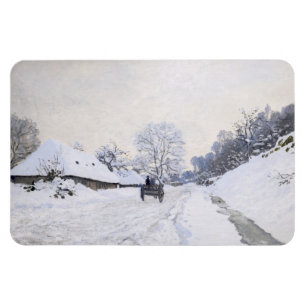 Claude Monet - Kar op de besneeuwde weg bij Honfle Magneet