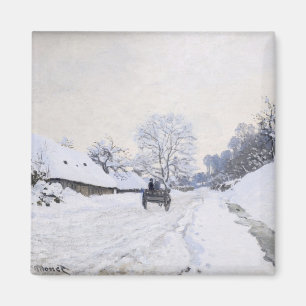 Claude Monet - Kar op de besneeuwde weg bij Honfle Magneet