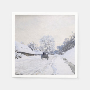 Claude Monet - Kar op de besneeuwde weg bij Honfle Servet