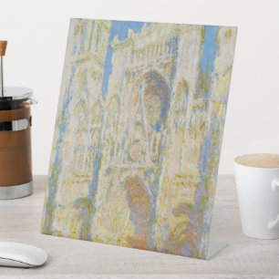 Claude Monet Kathedraal van Rouen Portaal Morgenli Reclamebord Met Voetstuk