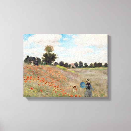 Claude Monet - Klaprozenveld Canvas Afdruk (Voorkant)