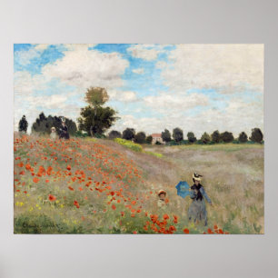 Claude Monet - Klaprozenveld Poster