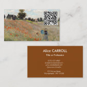 Claude Monet - Klaprozenveld - QR Code Visitekaartje (Voorkant / Achterkant)