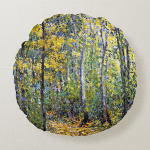 Claude Monet kunst: Wood Lane, schilderij van Mone Rond Kussen