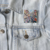 Claude Monet - La Rue Montorgueil - Parijs Vierkante Button 5,1 Cm (In situ)