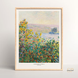 Claude Monet Landschap Bloemenbedden bij Vetheuil Poster